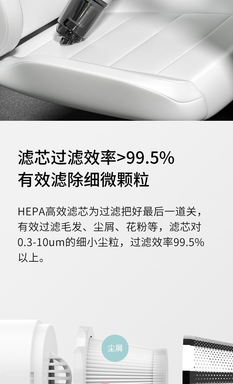 Car-mounted vacuum cleaner, household mini portable device, wireless charging, high-power handheld dust remover