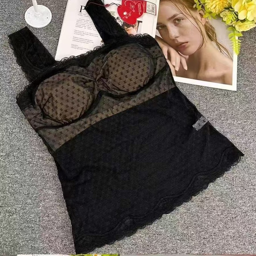 Nuevo encaje de alta calidad, chaleco de mujer sin anillo de acero, sujetador cómodo, ropa interior deportiva para dormir, mujer al por mayor.