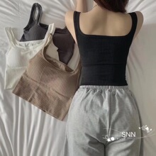 小方领纯色吊带美背内衣女无钢圈裹胸收腹外穿内搭打底抹胸背心女