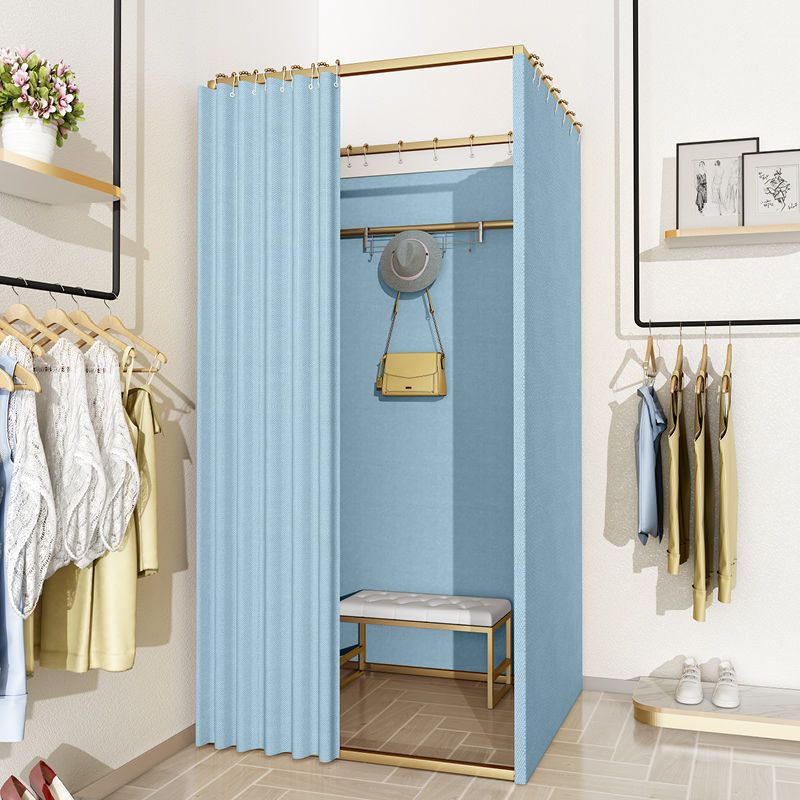 Tienda de ropa, centro comercial, vestuario de ensamblaje, sala de prueba móvil simple, cortina de puerta, piso, estante de exhibición portátil, vestuario
