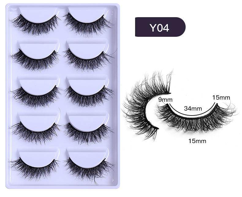 5 Pairs Of Short Natural Cross Multi-layer Thick Imitation Mink False Eyelashes display picture 14
