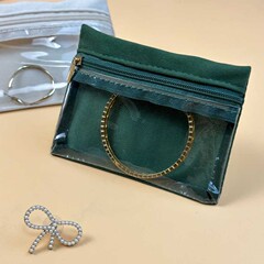 新商品携帯ベルベットアクセサリー収納袋ピアスブレスレットアクセサリー透明ジッパーバッグ小銭イヤホン整理袋