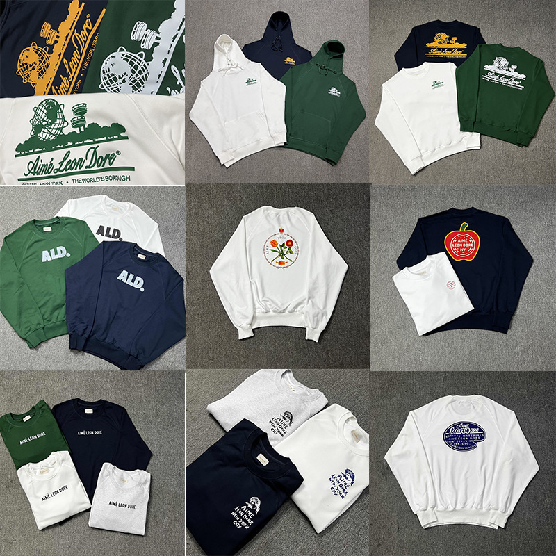 Cross-Border Aime Leon Dore New York Queens Landmark Building Printed Hooded Simple Versatile Letter Sweatshirt