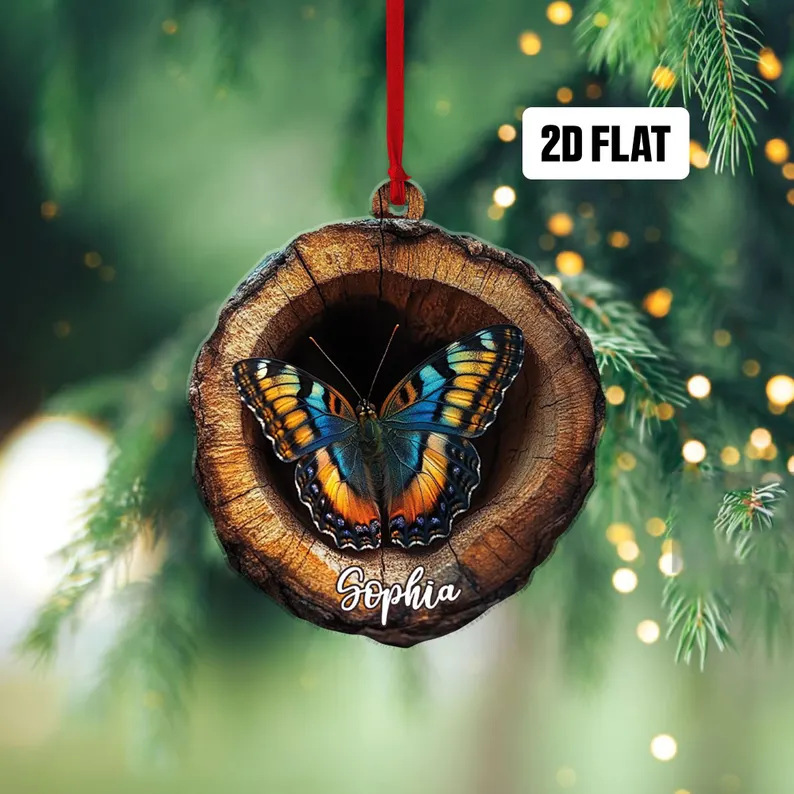 Nuevos búhos transfronterizos, osos, adornos de Navidad, colgantes de árbol de Navidad, colgantes de acrílico de impresión plana 2D