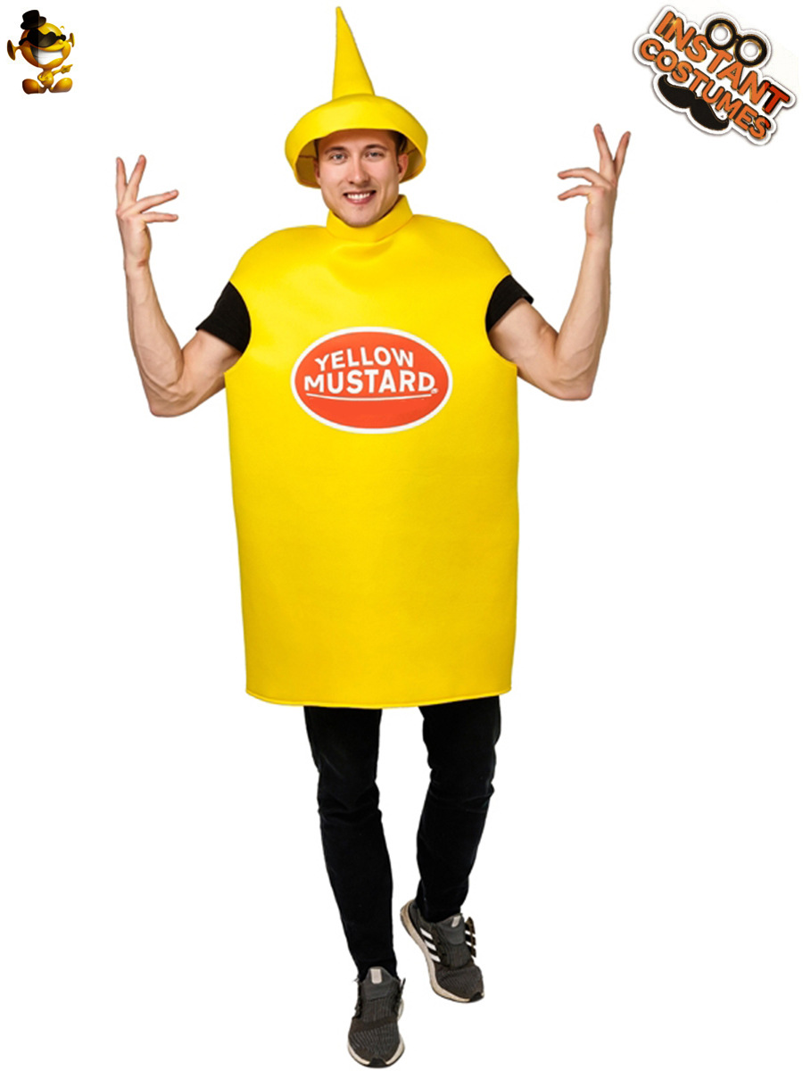 Halloween adulto hombres y mujeres pareja mostaza salsa de tomate traje adulto divertido juego de rol traje de escenario