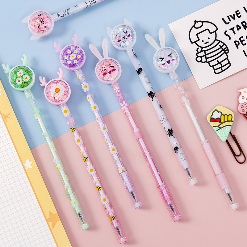 cartoon black cute rollerball pen for students