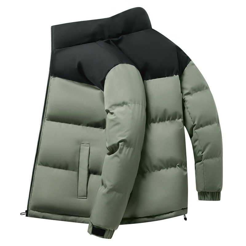 Algodón hombre invierno grueso calentamiento de cuello vertical plumón chaqueta de algodón casual de negocios suelta chaqueta de algodón hombre abrigo de moda