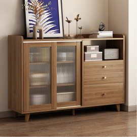 实木餐边柜子储物柜客厅茶水柜靠墙一体备餐柜家用收纳柜置物柜