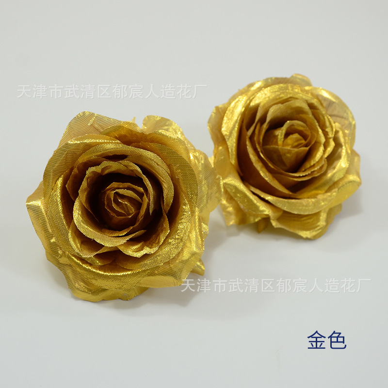 ローズ造花ハイエンドブルーフラワー結婚式の装飾偽花芯ローズヘッドローズフラワー卸売|undefined