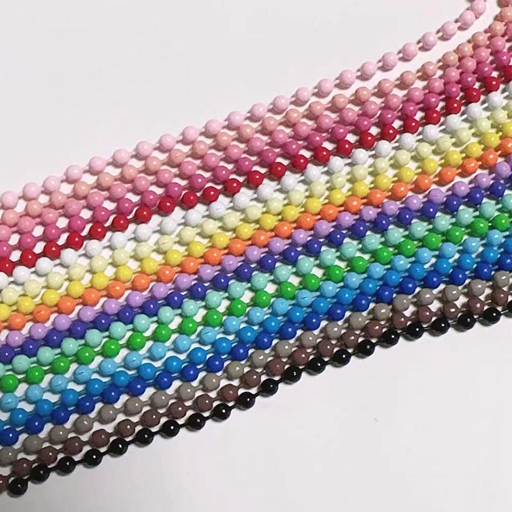 En stock color pintura metal grano cadena joyería accesorios spray pintura Goka cadena ropa juguete etiqueta cadena