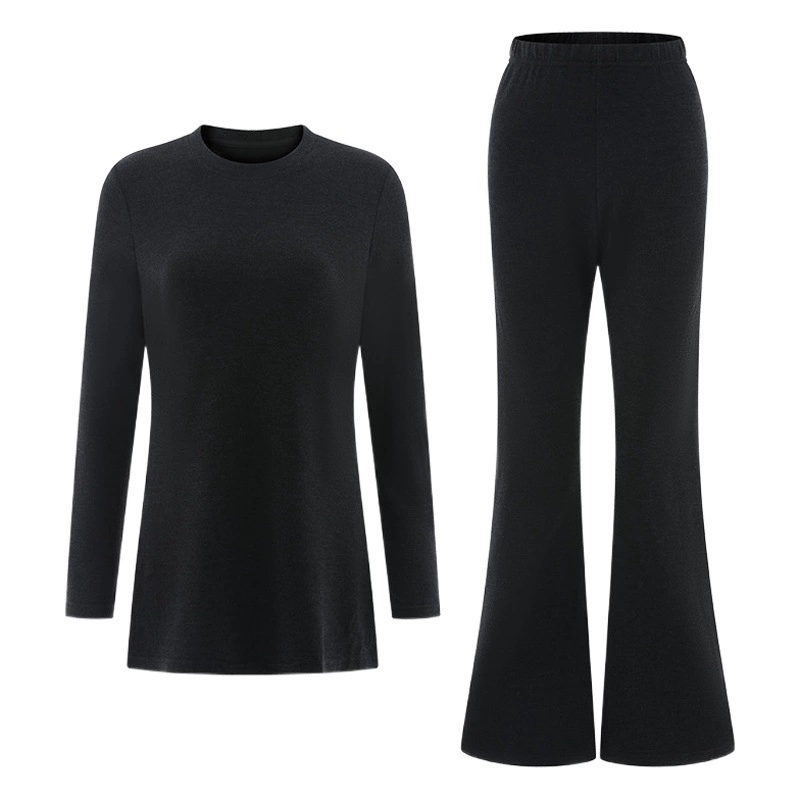 Женский флисовый костюм, удлиненная Базовая рубашка, брюки из рога, осень и зима, новый повседневный костюм из гиалуронового флиса