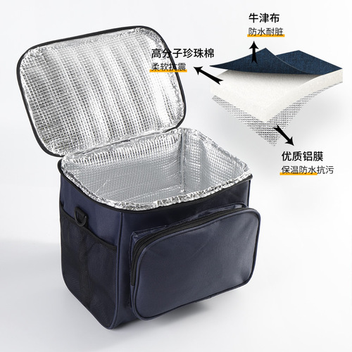 Cross-border portable lunch box bag with aluminum foil thickened bento bag, large capacity, convenient, lunch with meal insulation lunch bag.