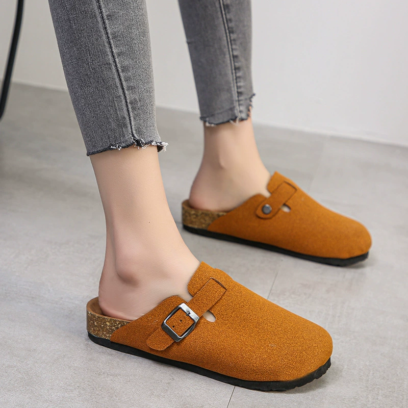 Женские сабо большого размера в стиле Birkenstock с толстой подошвой и закрытым носком, подходят для повседневной носки на улице, доступны в различных цветах.