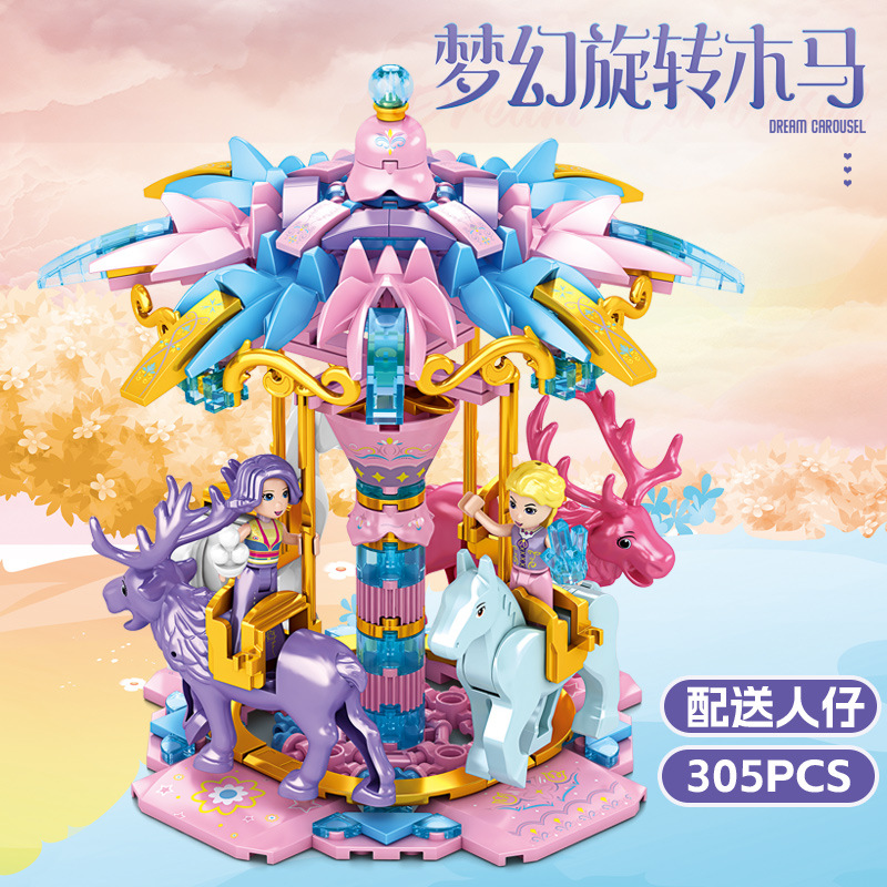 Free Shipping Compatible with Certain High-Tech Dinosaur Knight Mecha Assembly Blocks, Purple Flame Mechanical Dinosaur Mechanism, Gift Children's Toy