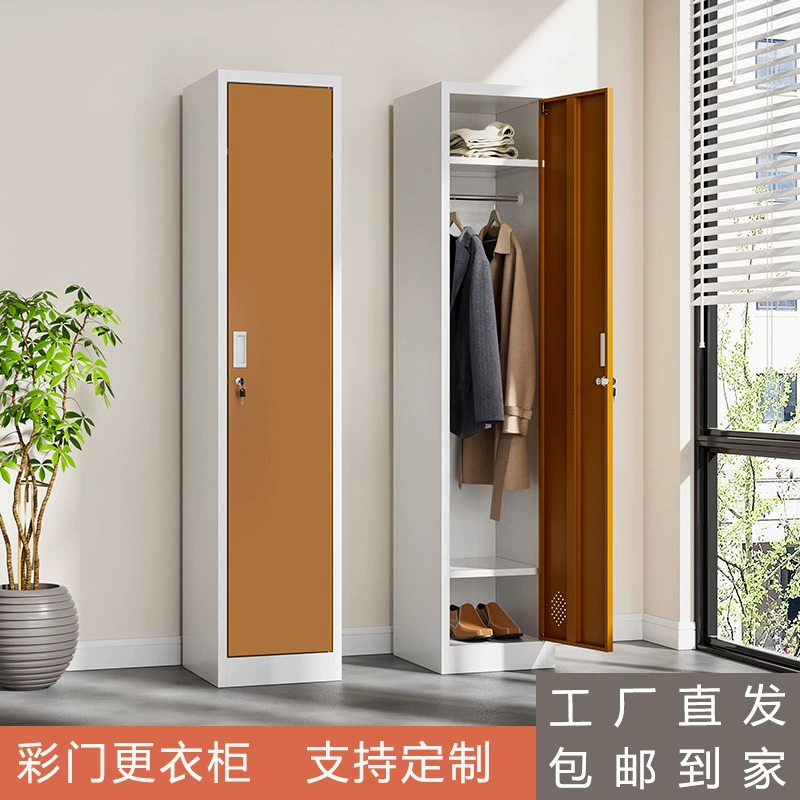 Однодверный шкаф Железный шкаф Один шкаф Шкаф работника Шкаф для хранения Стальной шкаф Простой небольшой офисный шкаф