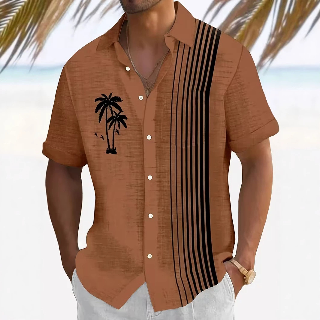 Fábrica de origen puede fijar la impresión digital camisa de manga corta vacaciones de verano nueva creación transfronteriza diy