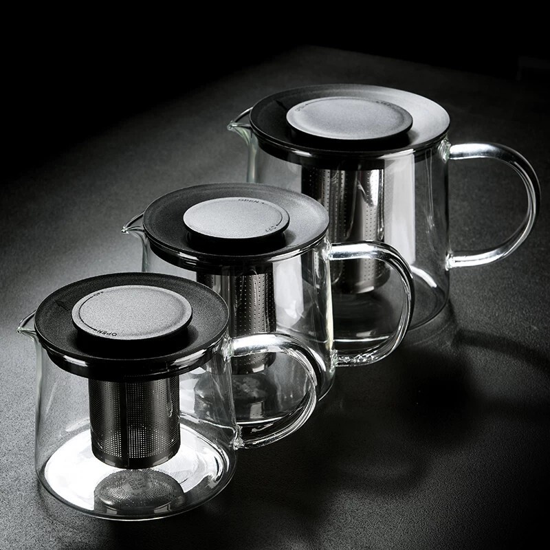 Cross-border wholesale high borosilicate glass tea maker, large-capacity heated tea-water separation pot, household steel tea pot with filter, coffee pot