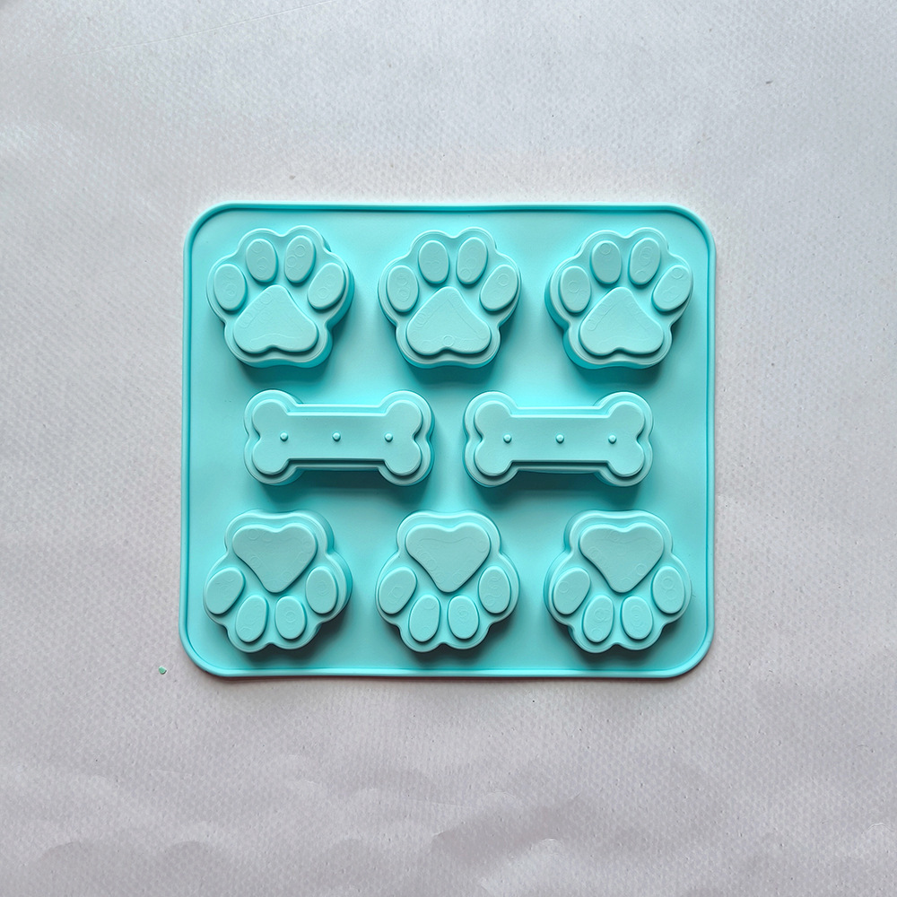 Silicona 6 con hueso de garra de gato 78 molde de chocolate galletas de bricolaje mousse molde para hornear pastel de pudín de caramelo
