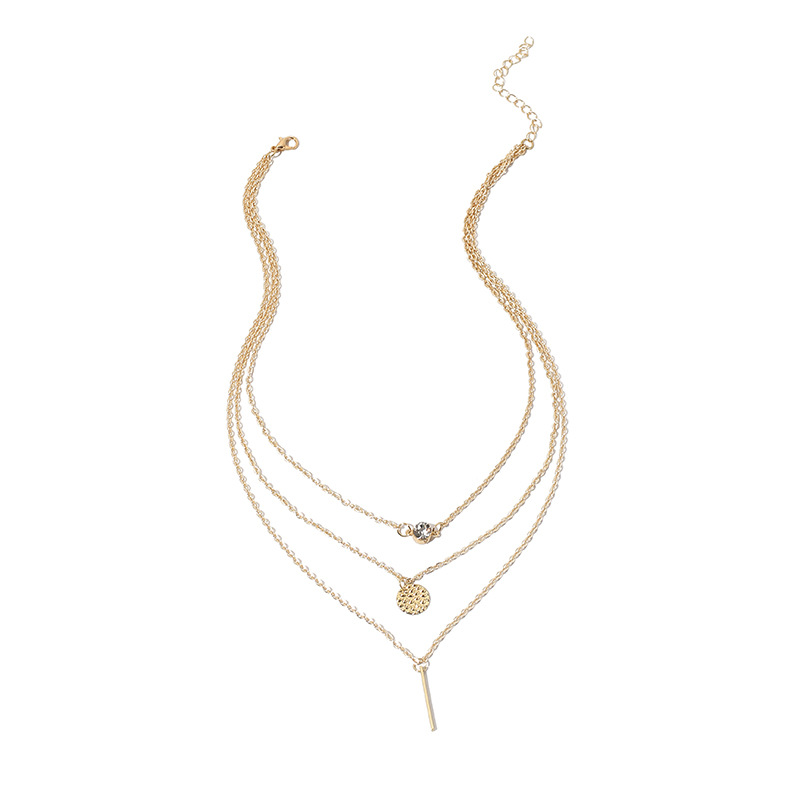 Simple Geometric Zircon Multilayer Necklace display picture 5