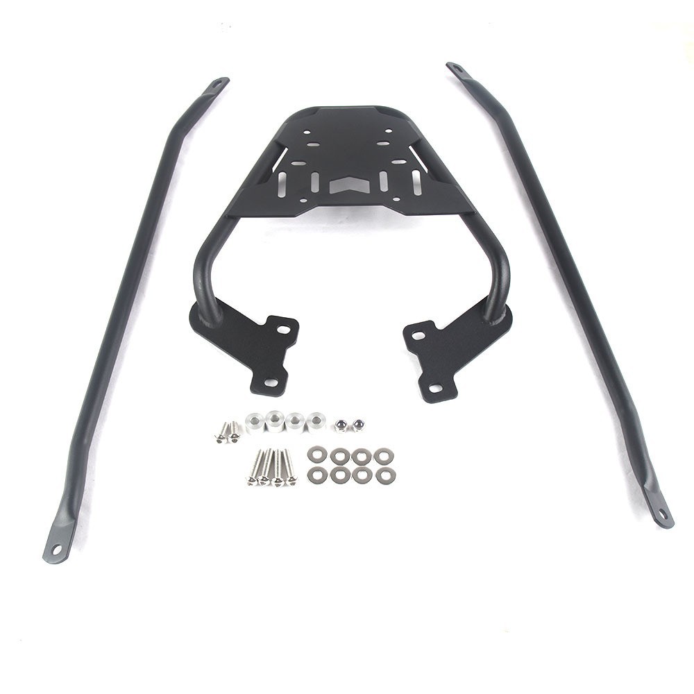Aplicable a CB400X / CB500X modificación de la motocicleta trasera trasera de acero inoxidable negro estante trasero de equipaje universal
