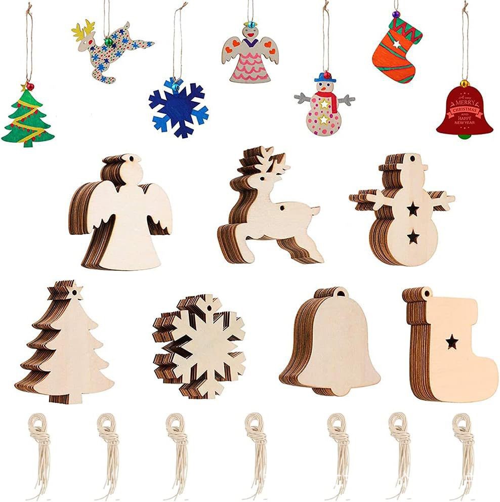 圣诞节装饰品 乡村木制工艺品 DIY木片许愿牌 跨境挂牌木质圣诞树