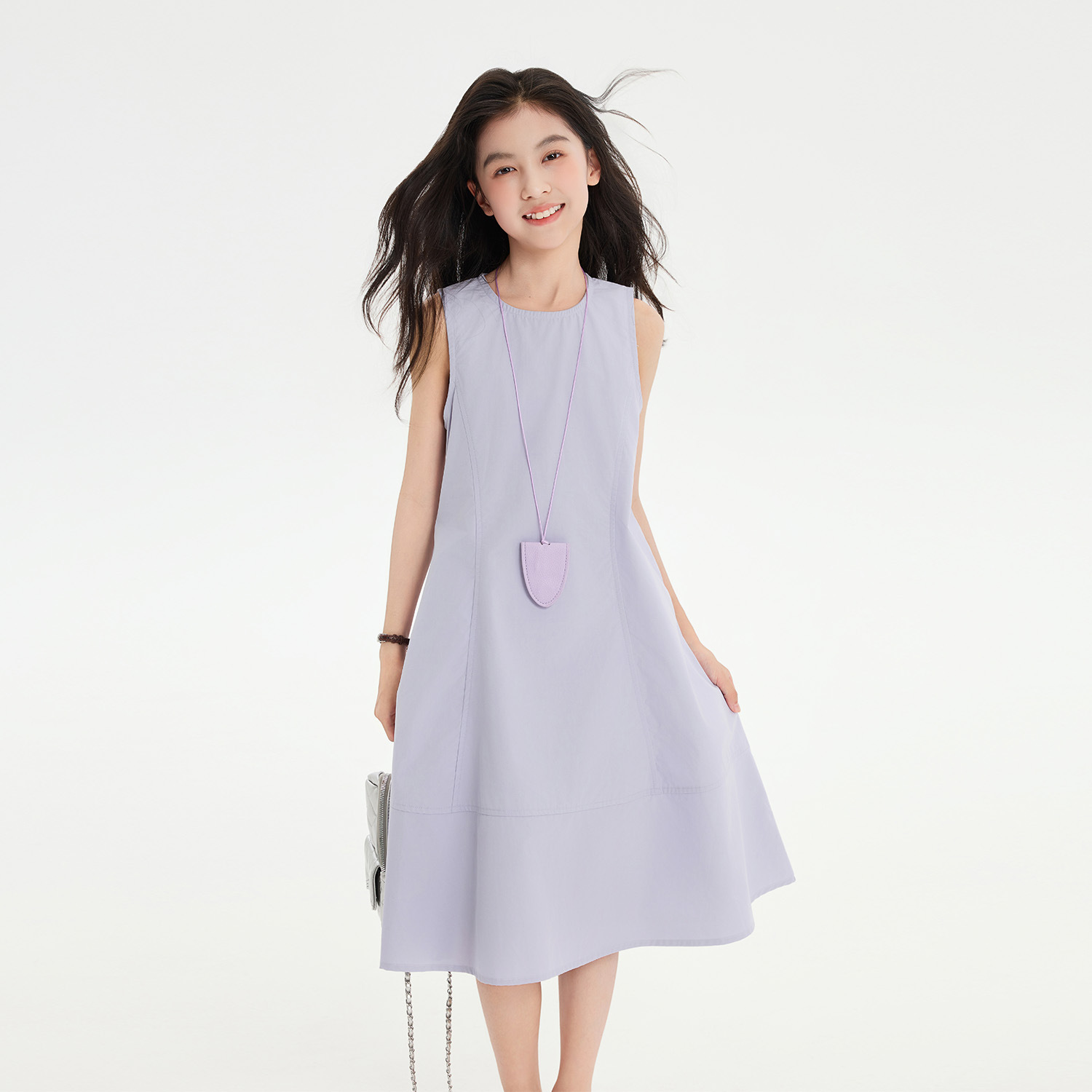 Girls' High-End Sleeveless Vest Dress 2025 Summer New Style Kidsren's Korean Style Elegant Waist A-Line Long Skirt