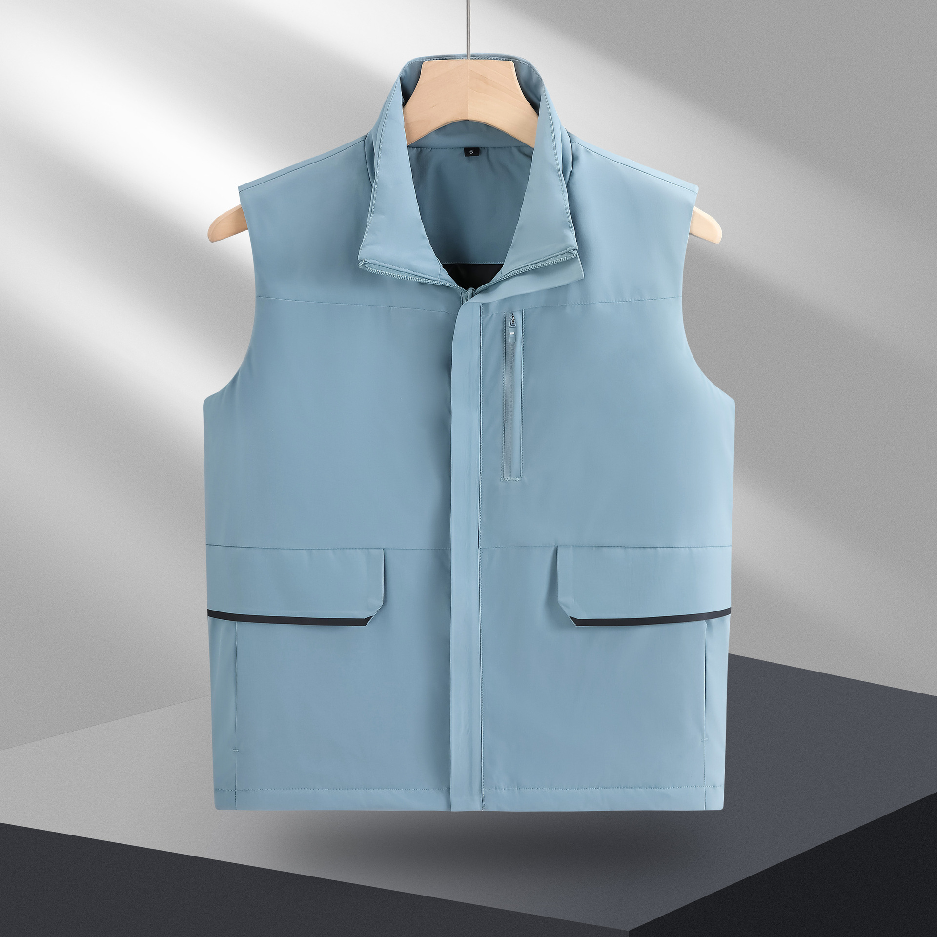 Chaleco de algodón grueso con forro polar, marca de moda, cuello alto cálido, chaleco de algodón personalizado para equipo de trabajo voluntario al aire libre con logotipo.