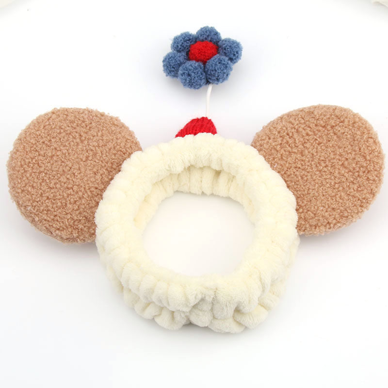 Línea telefónica famosa en línea Pequeño ramo de flores correa de cabello de lavado de cara de mujer correa de cabello de dibujos animados Mickey correa de cabello coreano adornamiento de cabello un agente de cabello