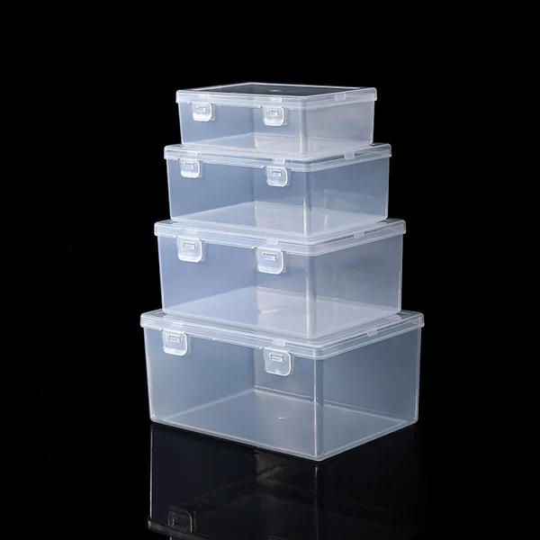 Transparent Heightened Double-Clasp Empty Box for Hardware Tool Storage, Pp Thickened Universal Packaging Box for Screws, Parts, and Accessories