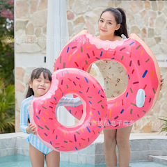 Supply of inflatable donut swimming ring pink brown adult pvc sports swimming supplies lifebuoy