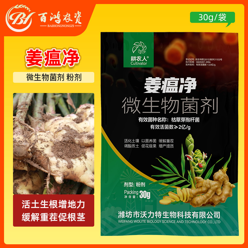 耕农人姜瘟净姜瘟专用姜瘟清生姜大姜干尖黄叶烂脖子茎基腐菌剂