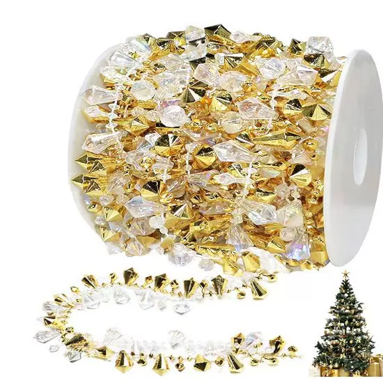 透明塑料亚克力水晶珠串圣诞树家居装饰婚礼吊顶桌花手工艺品挂帘