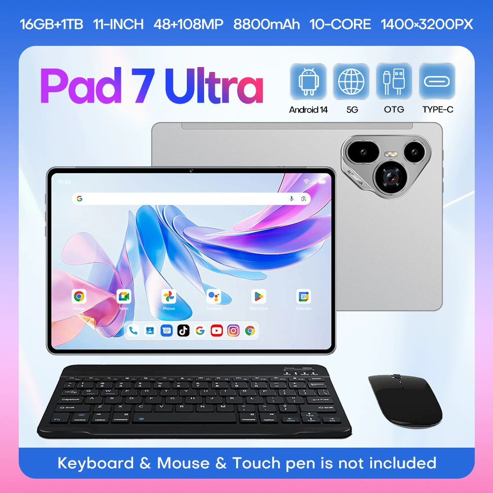Смарт-планшет Pad 7 Ultra, Android 8.1, 10.1" IPS, 32 ГБ, поддержка 3G и OTG