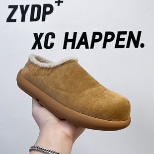 Wearing Warm Birkenneth Shoes Unisex fleece-lined Lazy Snow Boots Slip-on Flats 24105-A