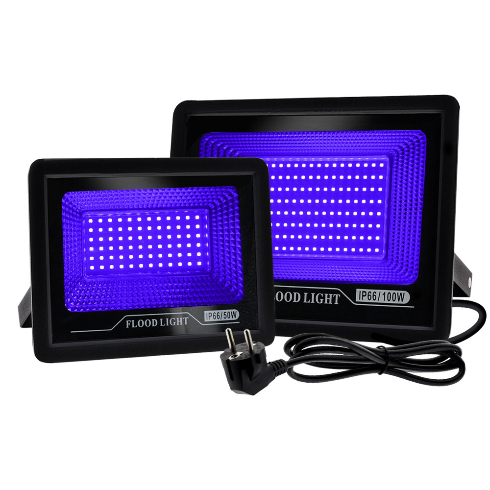 LED 보라색 빛 홍수 빛 KTV 바 유령의 집 형광 UV 경화 빛 야외 실내 방수 IP66