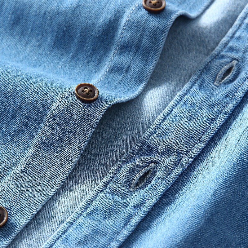 Herren Denim Mantel Locker Passend Frühling Herbst Freizeitjacke_voghion.com