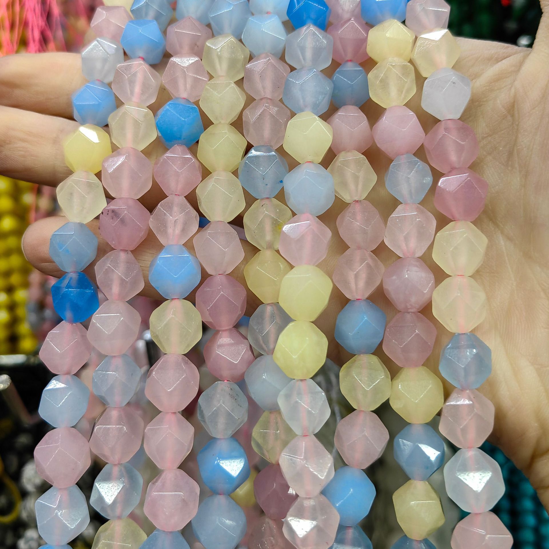 Piedra natural cristal natural 20 cara corte de diamante facetado cuentas a granel semiacabadas joyería DIY accesorios de cuentas