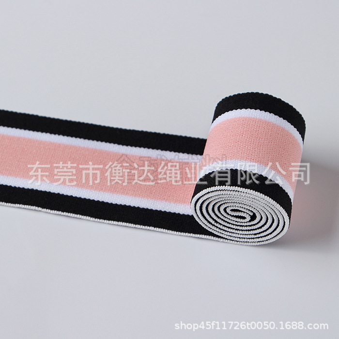 Inventario al por mayor de 4cm rayas de color medio de nylon elástico cintura lateral banda elástica accesorios de ropa