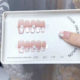 纯手工光疗穿戴甲赴新春穿戴甲批发成品重复使用美甲贴片可拆
