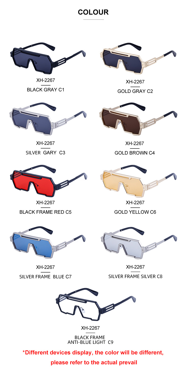 Steampunk One Piece Irregular Sunglasses For Men And Women_voghion.com