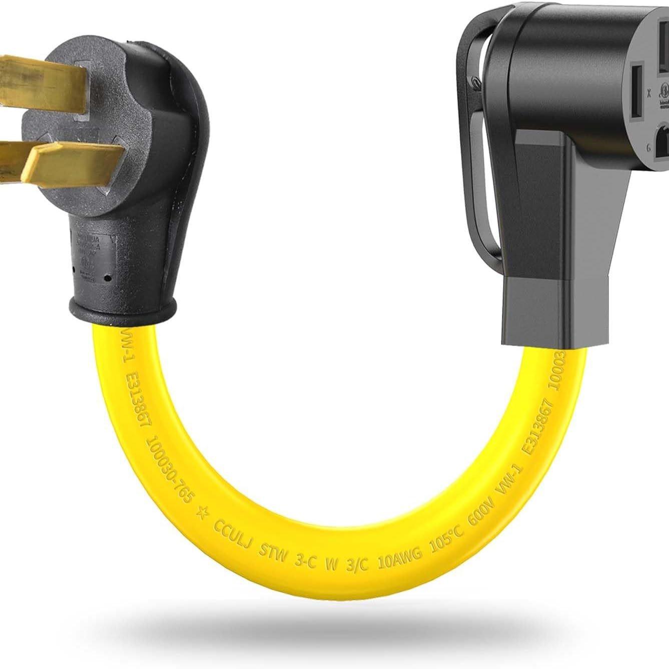 NEMA 10-50P 至 14-50R EV 适配器,220V 50 安培 4 爪至 3 爪炉灶