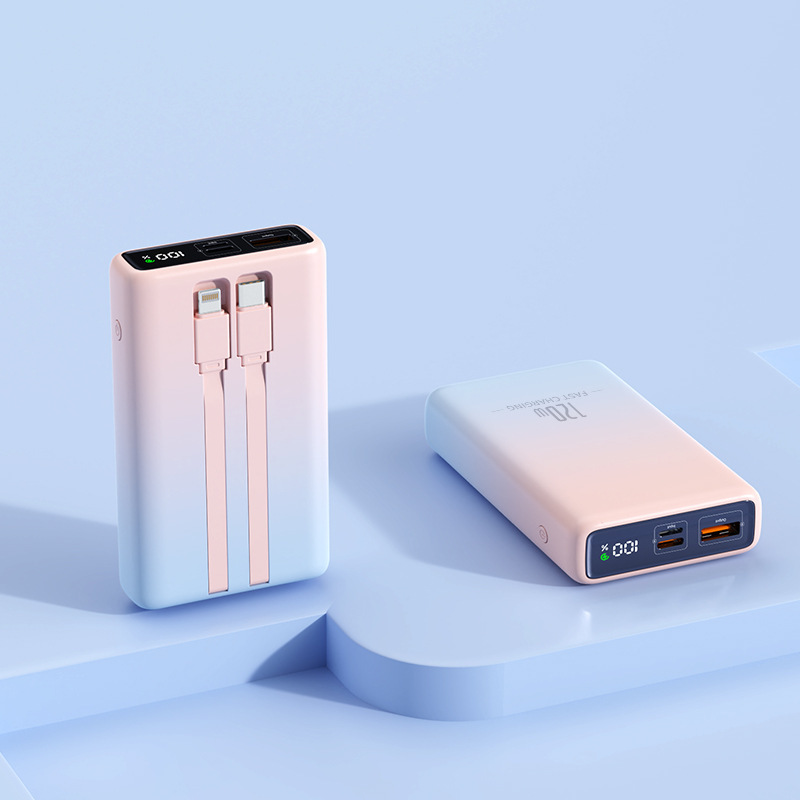 120W急速充電モバイルバッテリー、内蔵ケーブル付き、20000mAh大容量モバイル電源、ギフト卸売、長持ちバッテリー|undefined