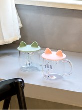 恒邦陶瓷田园水果系列水杯咖啡杯情侣杯办公家用休闲吧配硅胶盖