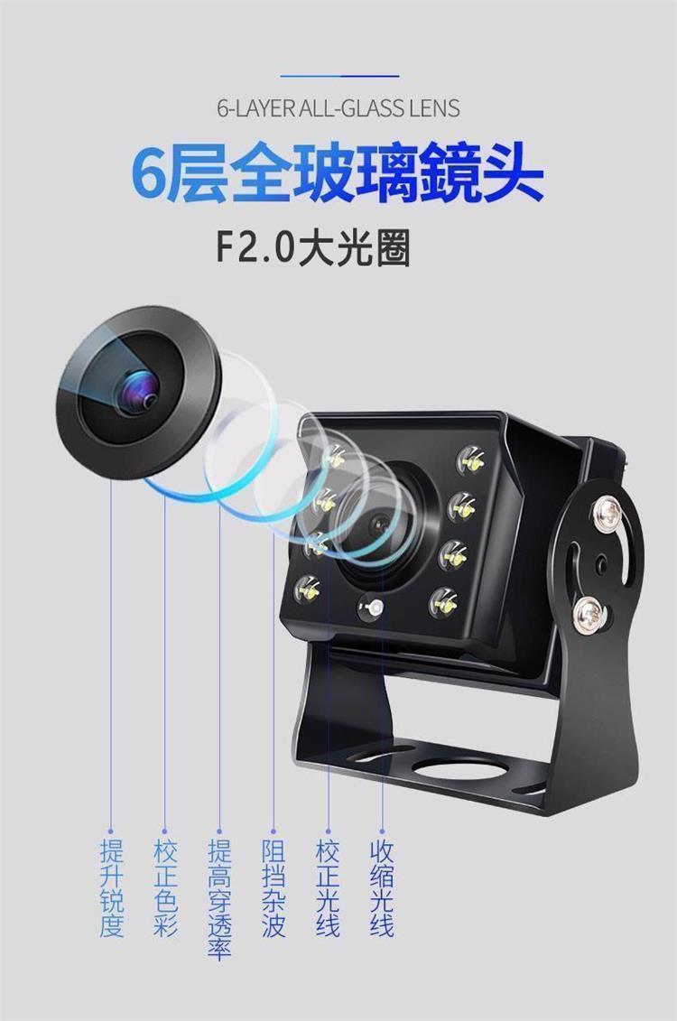 24V High-Definition Reversing Camera for Large Trucks, 12V Waterproof Camera for Cars and Buses, for Use Outside the Vehicle