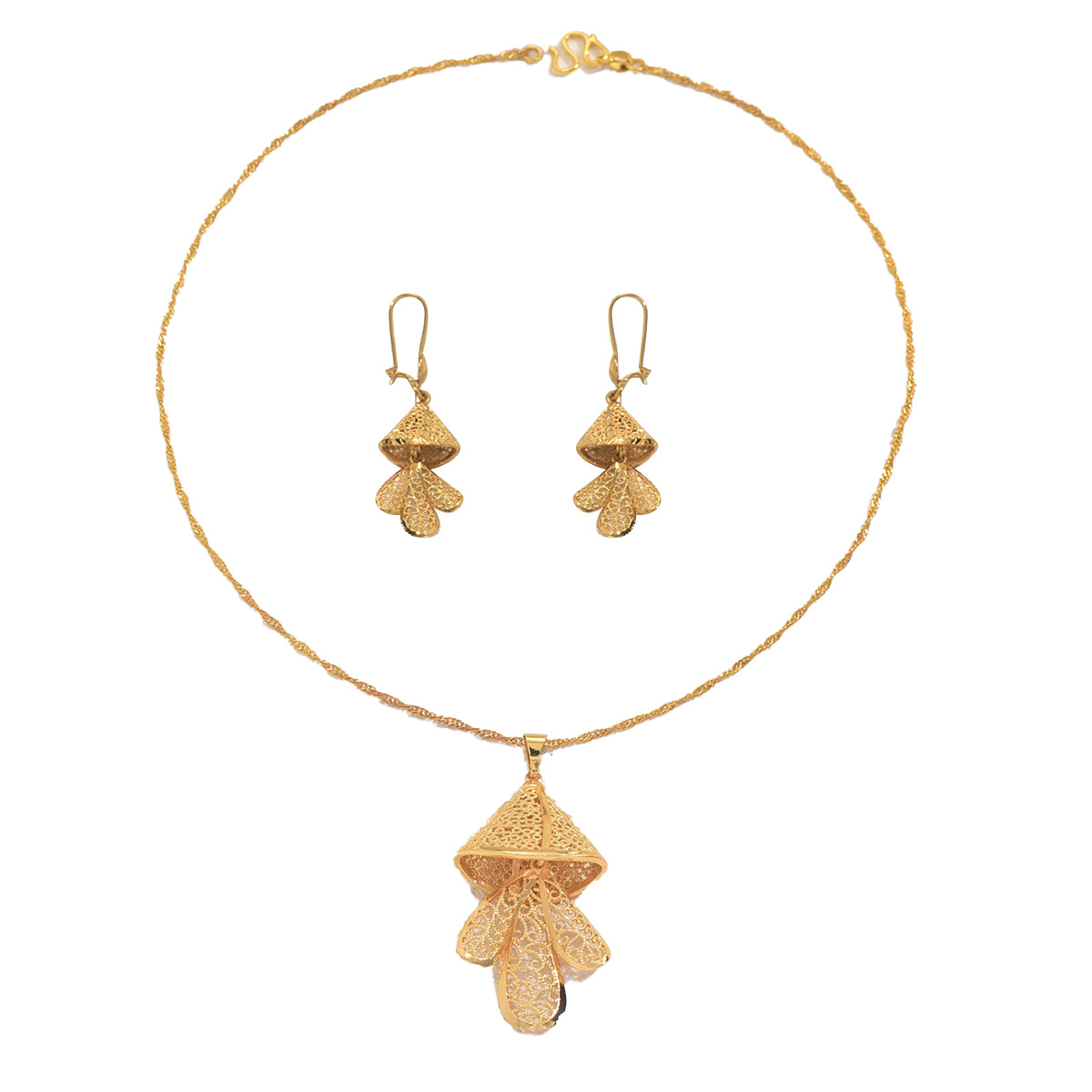 Set gioielli donna stile arabo collana e orecchini da sposa_voghion.com