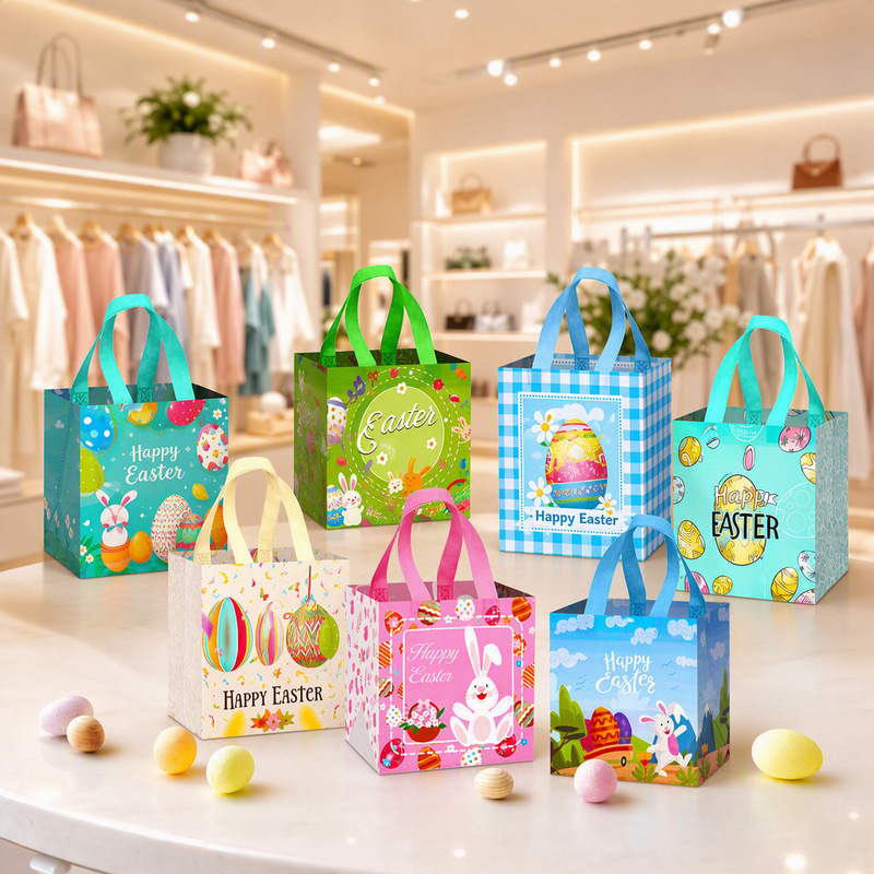 Ready Stock Color Non-Woven Handbags Wholesale Gift Bags Color Printed Clothing Shopping Bags Hand-Held Non-Woven Bags