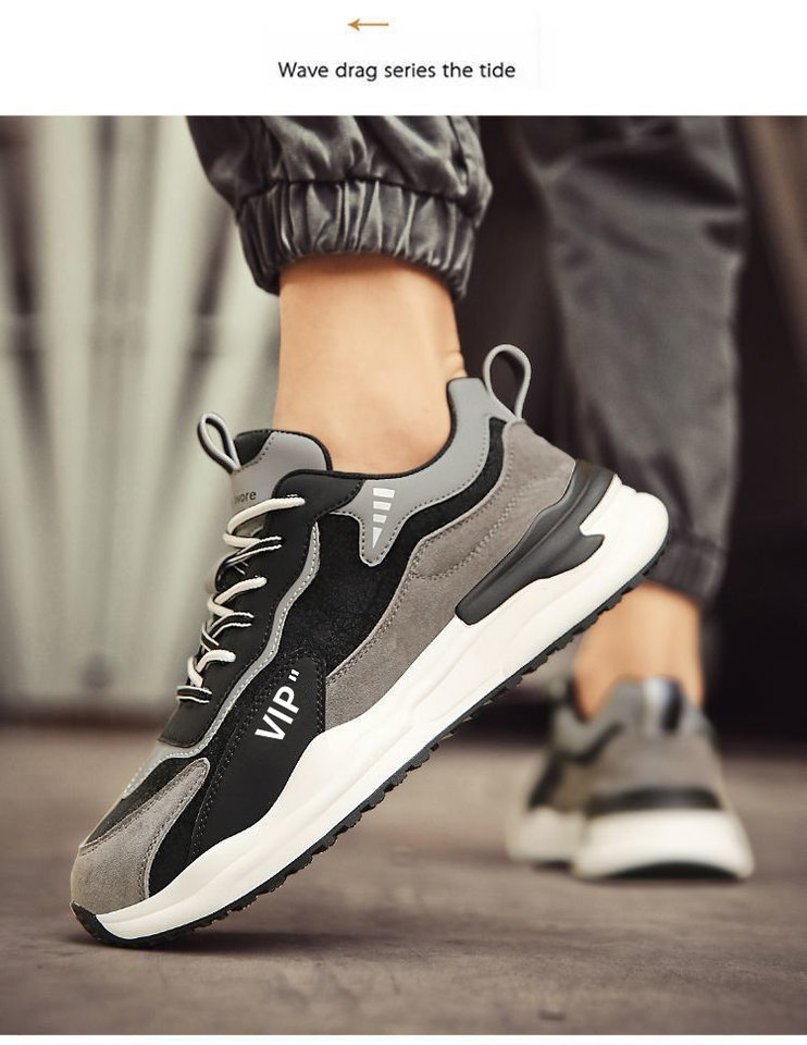 Giày thể thao nam da nhân tạo cổ thấp đế EVA chống trượt, kiểu sneaker thường ngày — A505 màu xanh, A505 đen chi tiết 5