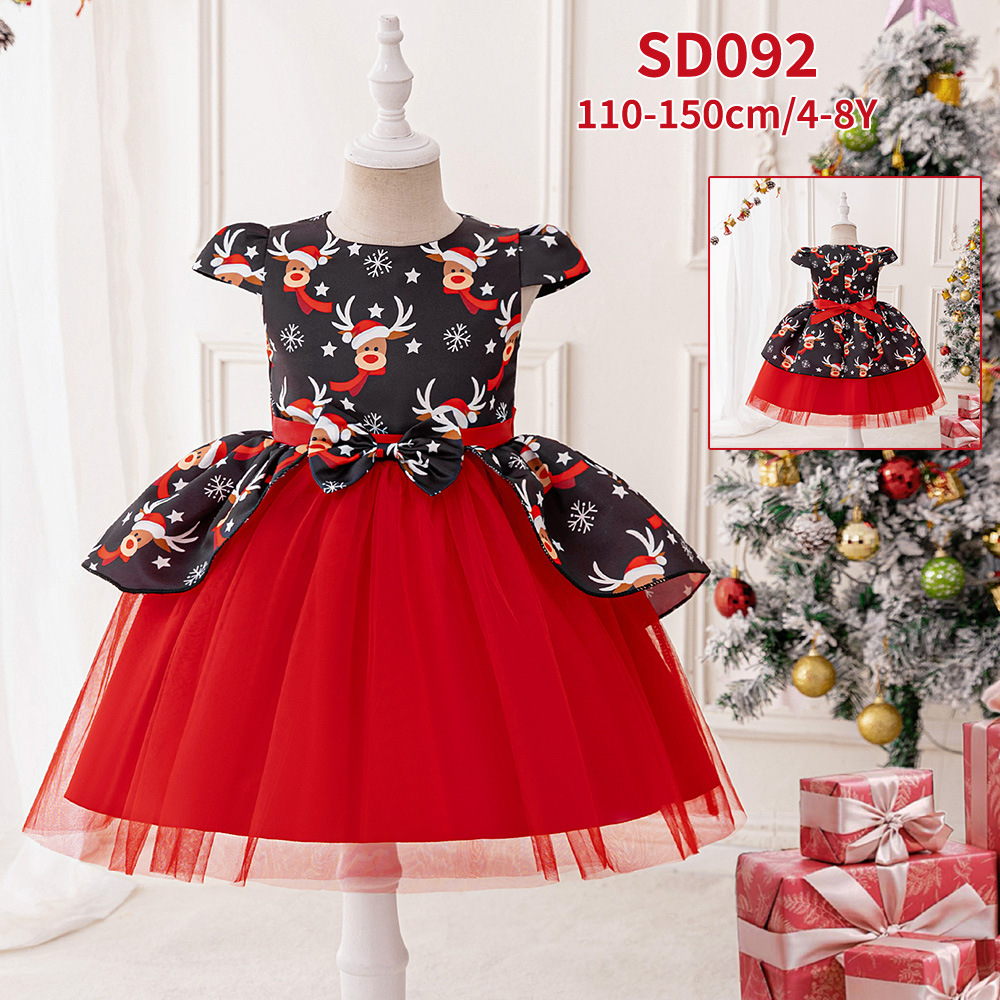 Christmas children's dress, cartoon small princess costume, suit, flowered 4