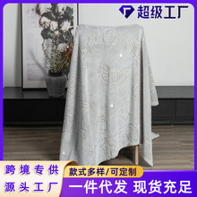 法兰绒夜光毛毯卡通飞船沙发盖毯夏季办公室空调披毯毯子星空图案