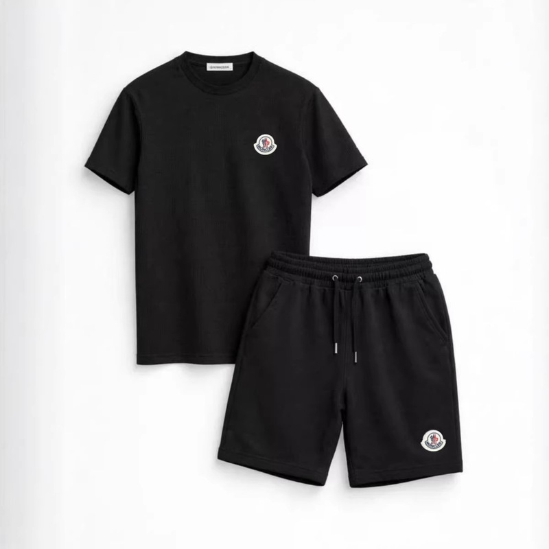Cross-Border Supply m Size Summer Cotton Short-Sleeve Shorts Set New Style Embroidered Badge Shorts Sports Loose-Fitting Five-Point Pants